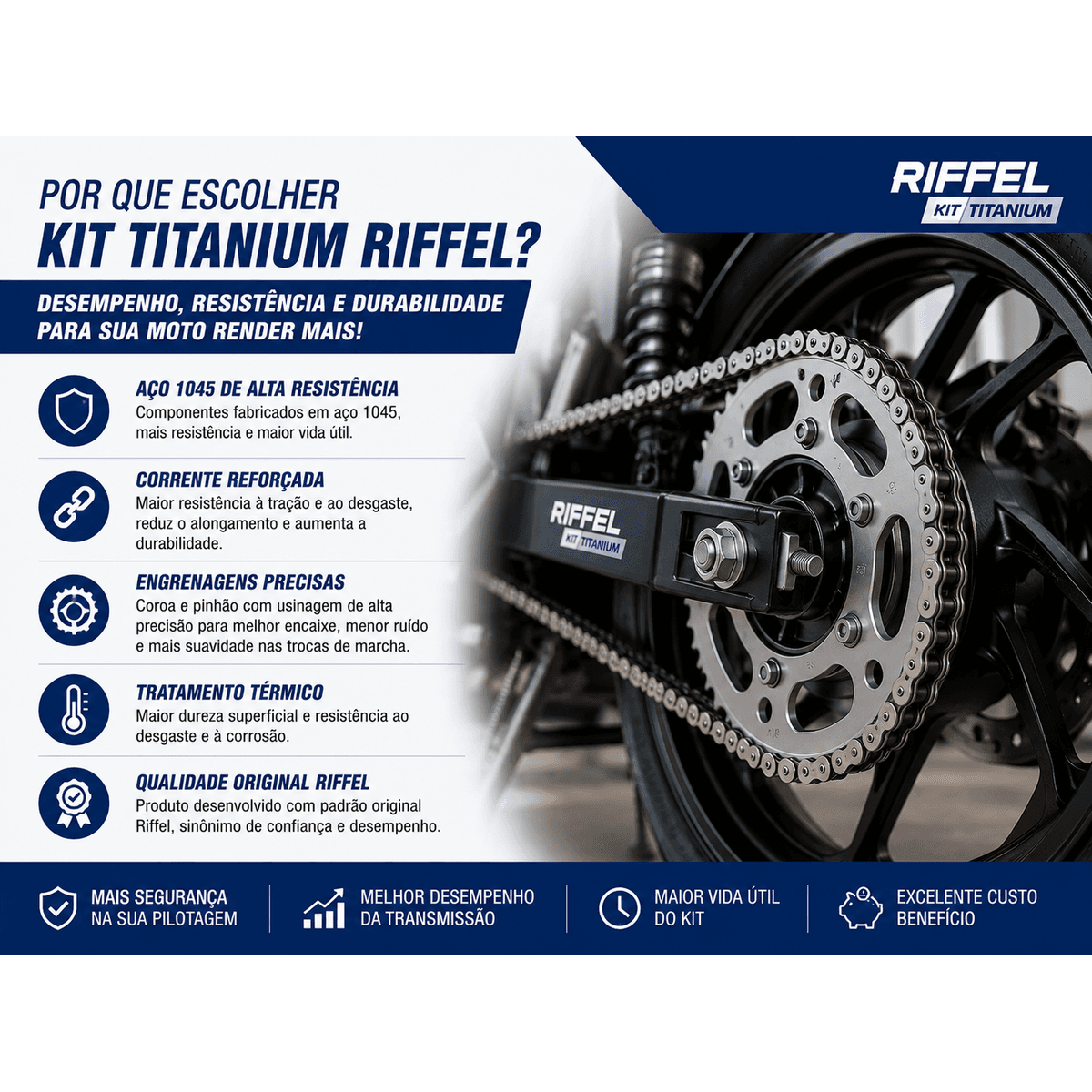 Kit Titanium com Corrente para CG 160 — miniatura 2