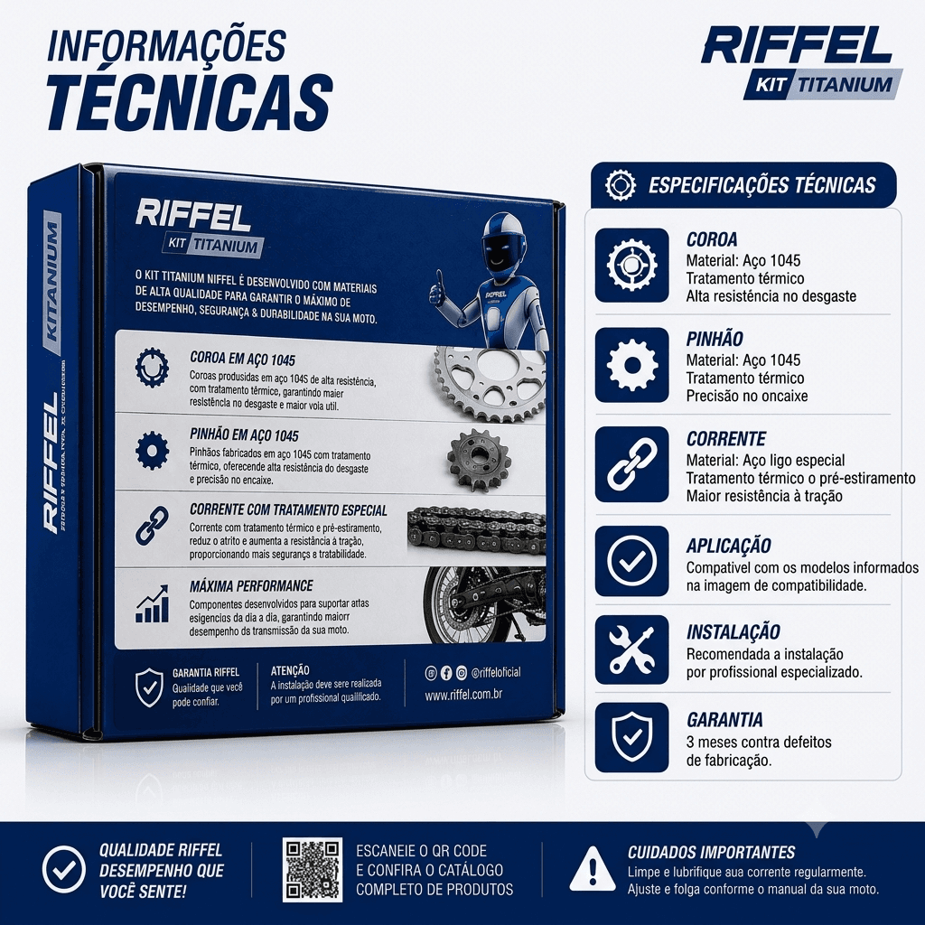 Kit Titanium com Corrente para CG 160 — miniatura 5