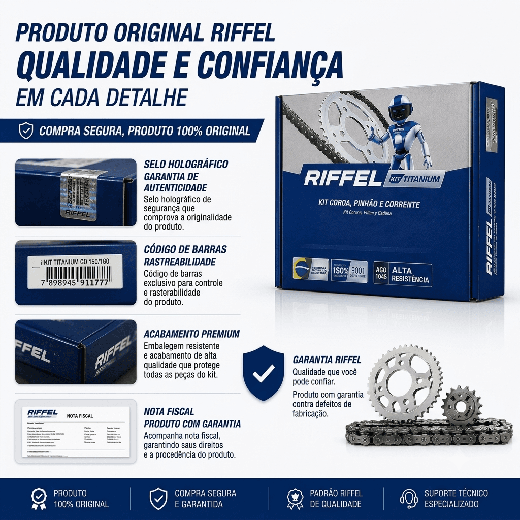 Kit Titanium com Corrente para CG 160 — miniatura 7