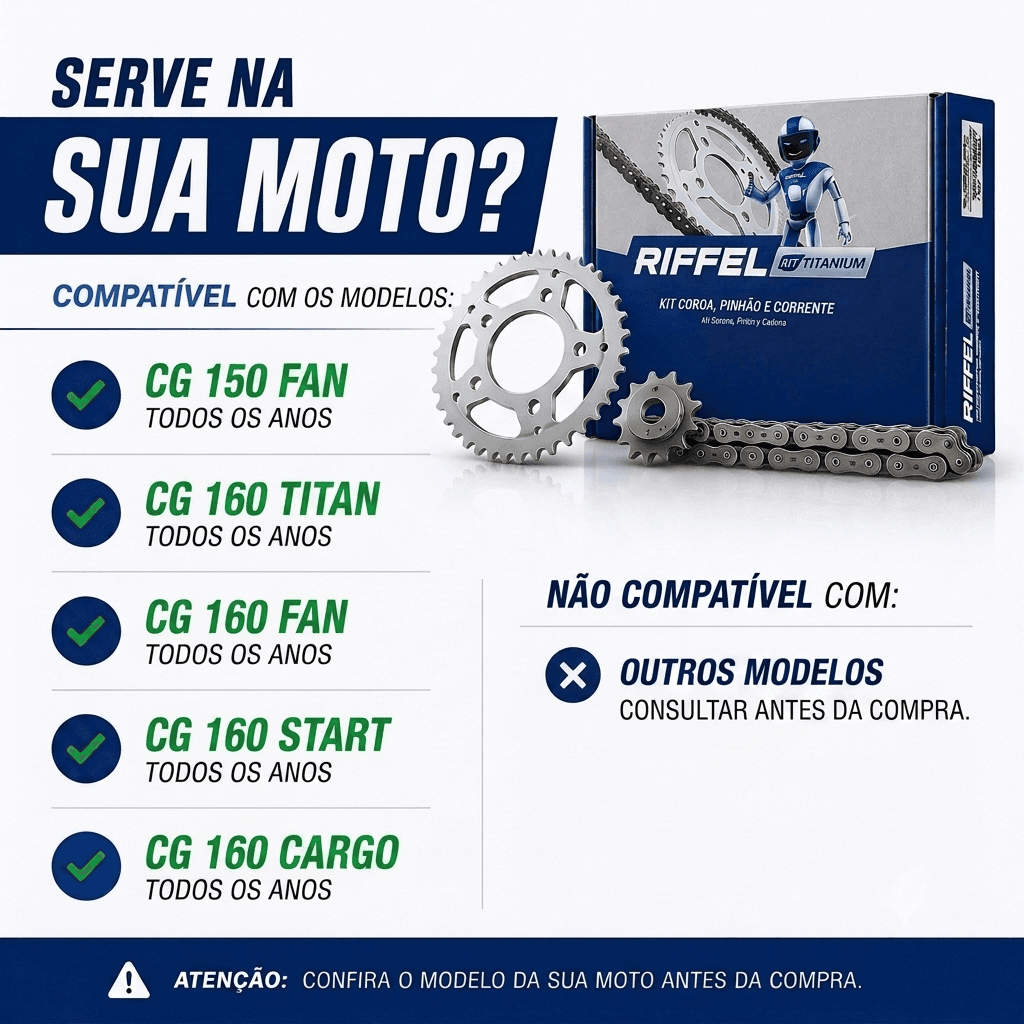 Kit Titanium com Corrente para CG 160 — miniatura 8